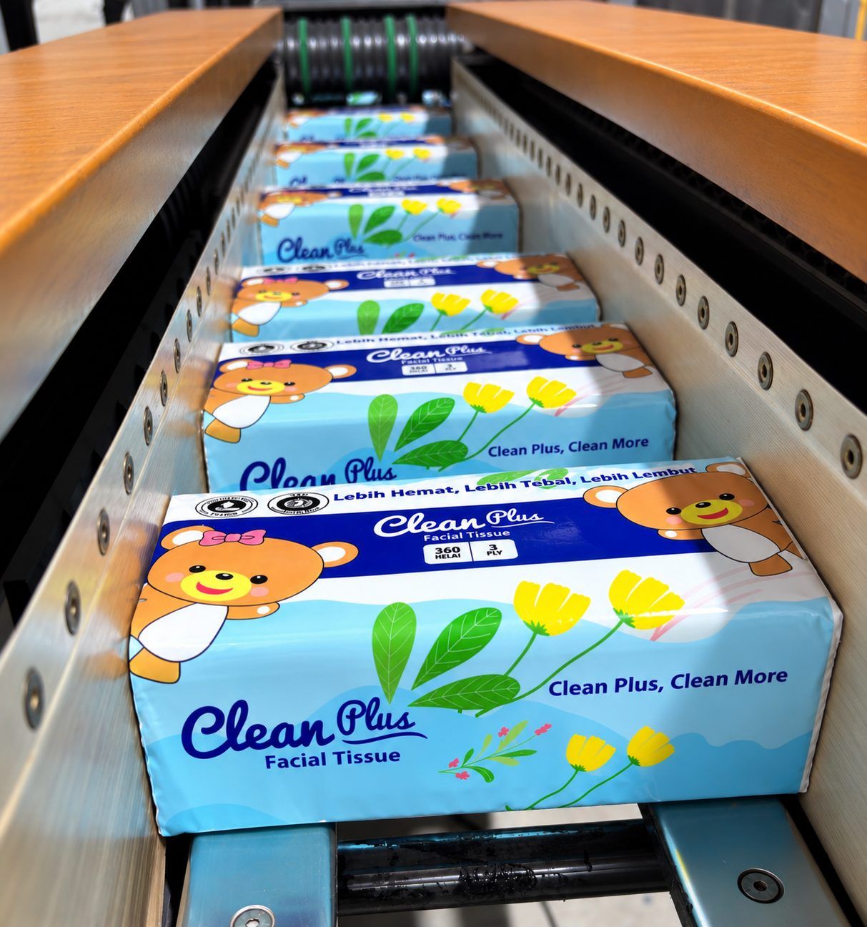 Jalur pengemasan facial tissue